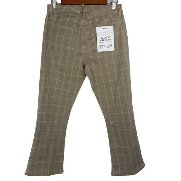FRAME LE CROP MID RISE MINI BOOTCUT JEANS IN SKYBLUE PLAID NWT‎ WOMEN'S SIZE 29 - Picture 3 of 16
